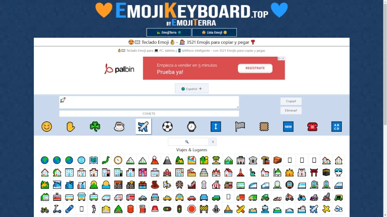 Captura de pantalla emojikeyboard - posicionamiento web alicante